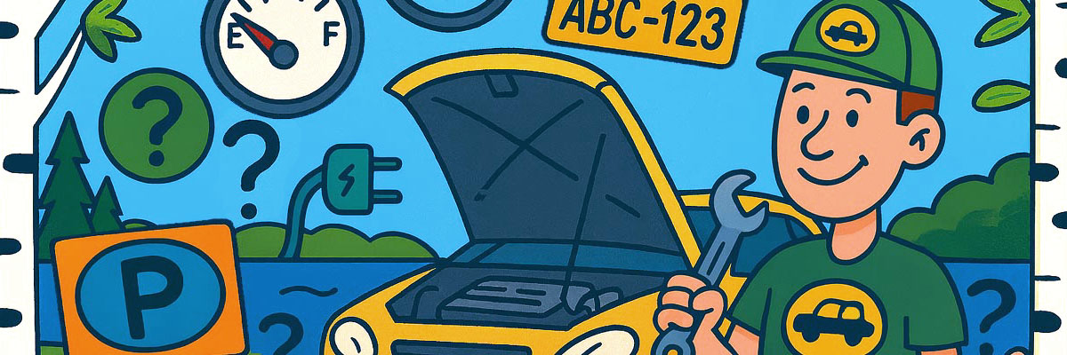 Autoilu-aiheinen kuvituskuva