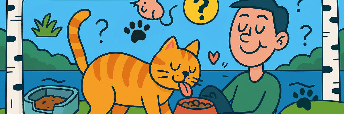 Kissa-aiheinen kuvituskuva
