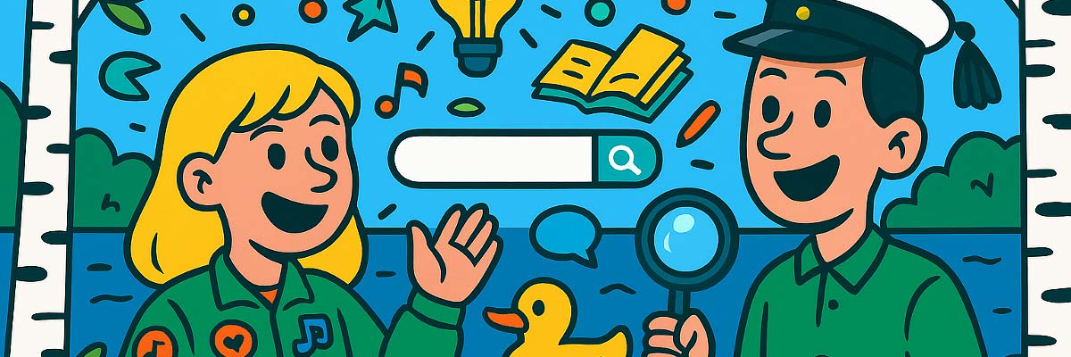 Opiskelu-aiheinen kuvituskuva