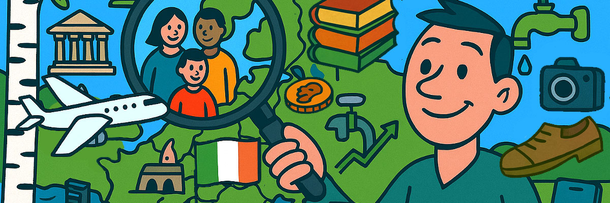 Ulkomaa-aiheinen kuvituskuva